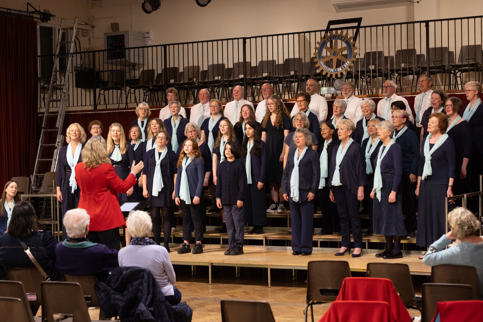 The choir performing at a Christmas concert